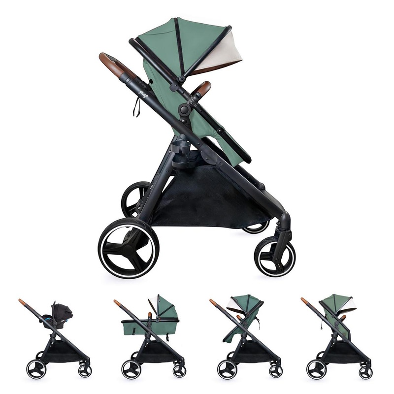 Gladly Family Piper Single-to-Double Stroller – Aloe