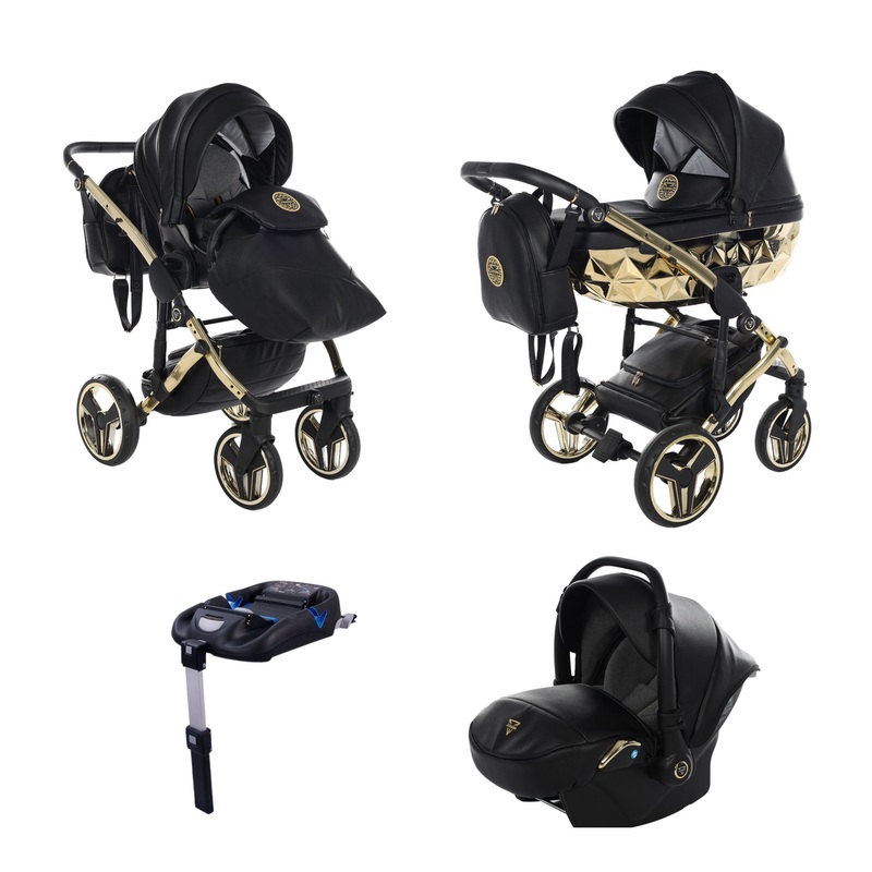 JUNAMA HANDCRAFT BLACK GOLD – 4IN1 (INCLUDES CAR SEAT & ISOFIX BASE)