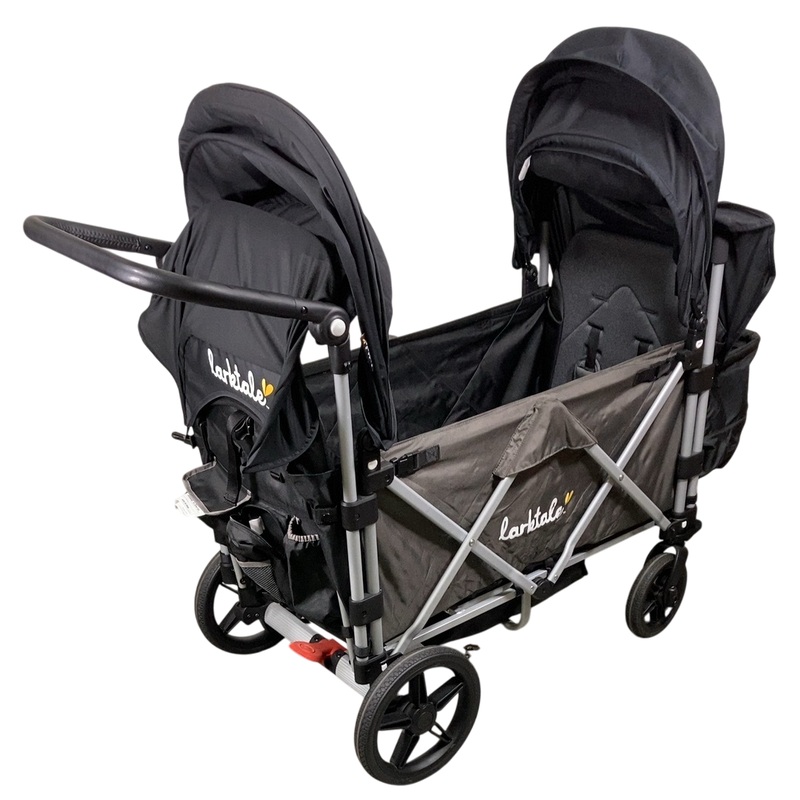 Larktale Caravan Stroller Wagon with Canopy Set, 2021, Black, Byron Black, Byron Black