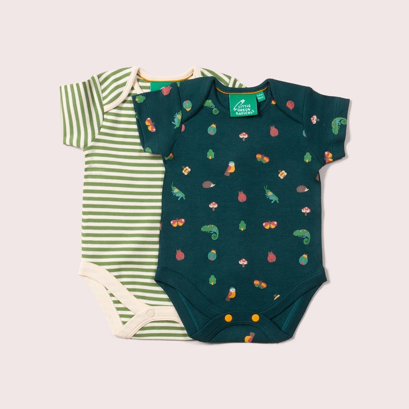 Little Green Radicals – Mini Marvels Organic Baby Bodysuit Set – 2 Pack