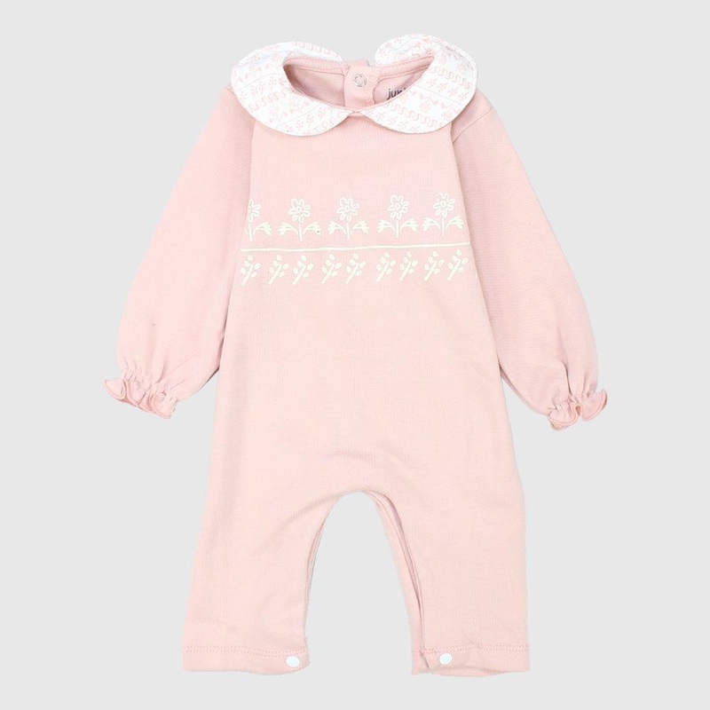 Pink Flowery Footless Onesie