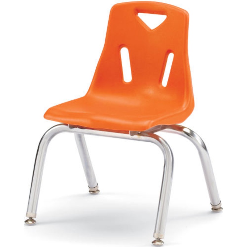 Berries Stacking Chair with Chrome-Plated Legs – 10″ Ht – Orange
