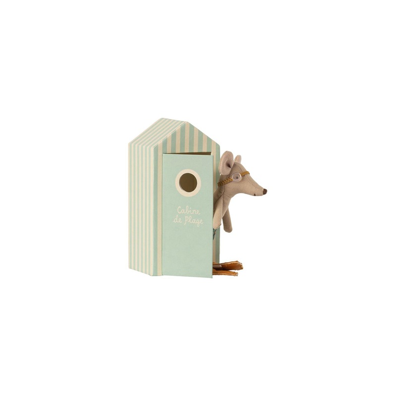 Maileg Beach Mice – Big Brother Mouse In Cabin De Plage