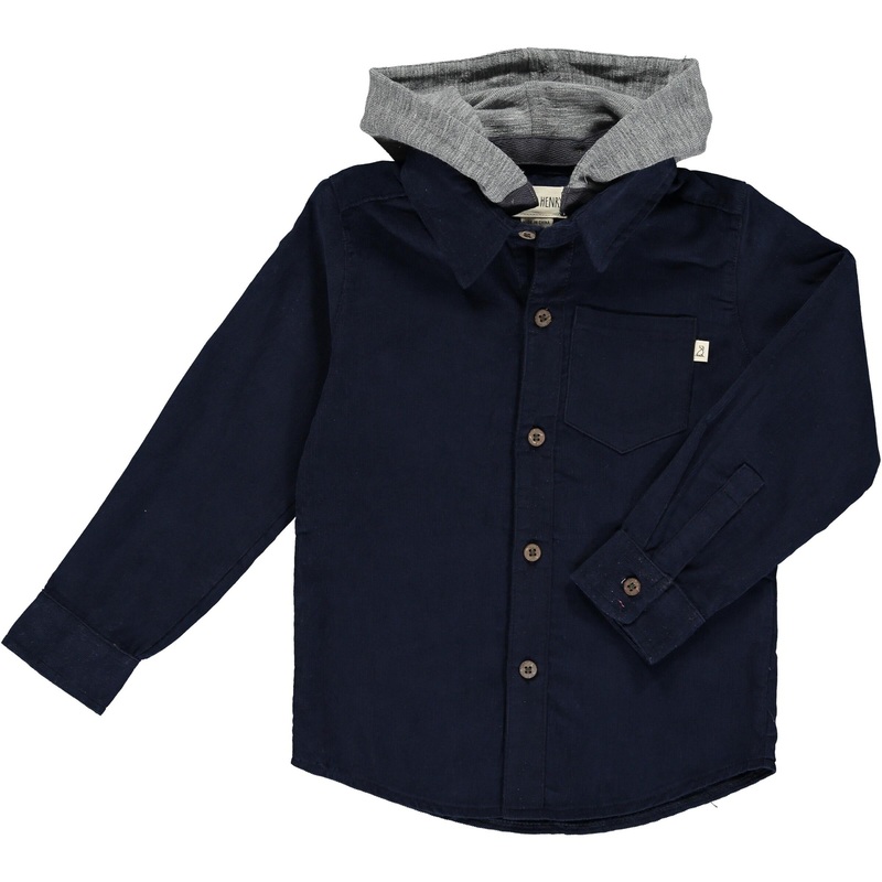 Me & Henry Erin Hooded Woven Shirt | Navy Cord