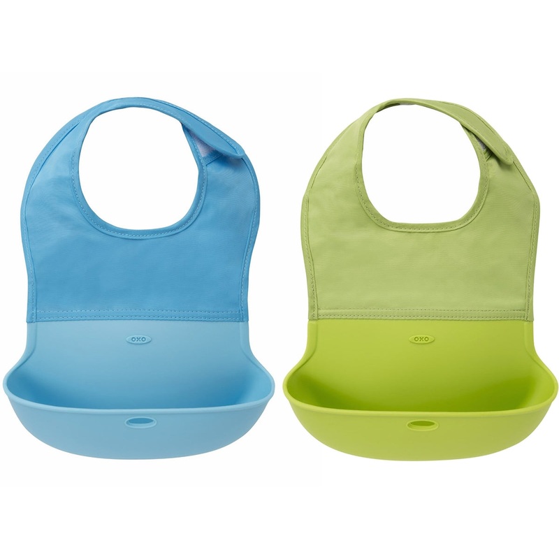 OXO Tot Roll-Up Bib, 2-Pack – Aqua/Green