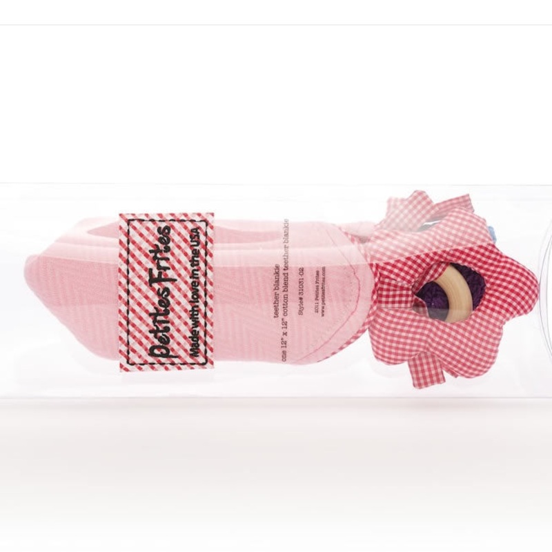 Petites Frites Teether Blankie – Pink
