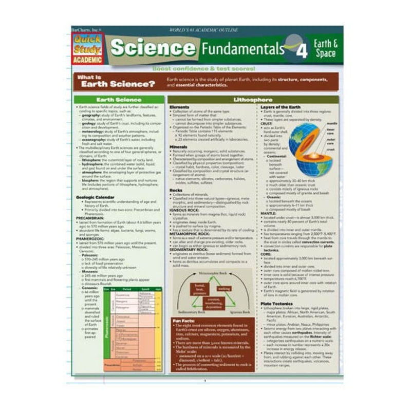 QuickStudy Science Fundamentals 4 (Earth and Space)