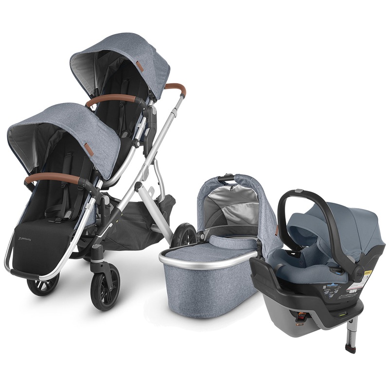 UPPAbaby VISTA V2 Double Stroller + MESA MAX Travel System Bundle – Gregory / Gregory