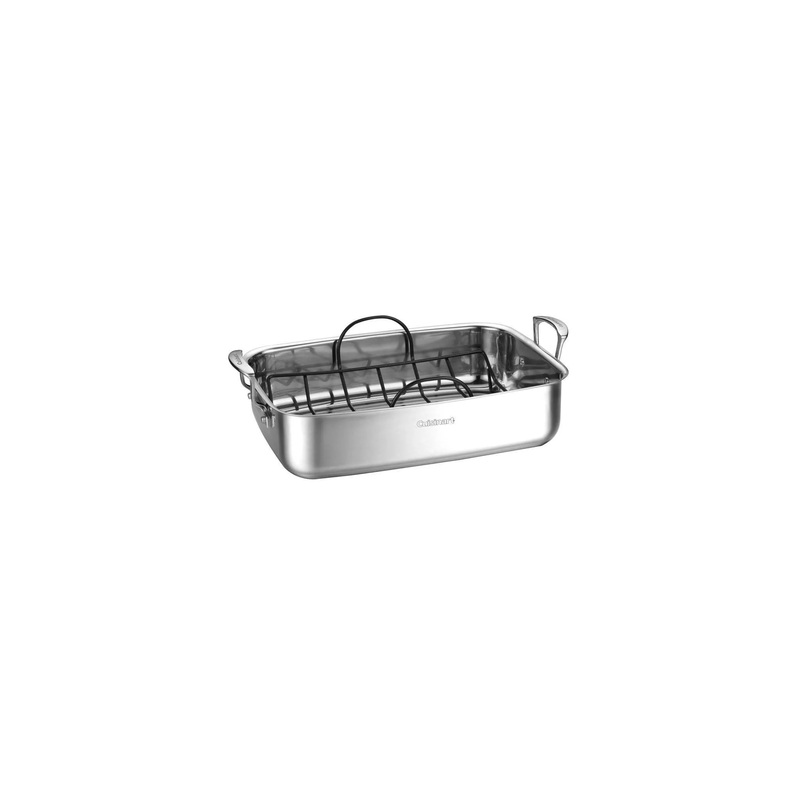 Classic 15″ Stainless Steel Roaster with Non-Stick Rack