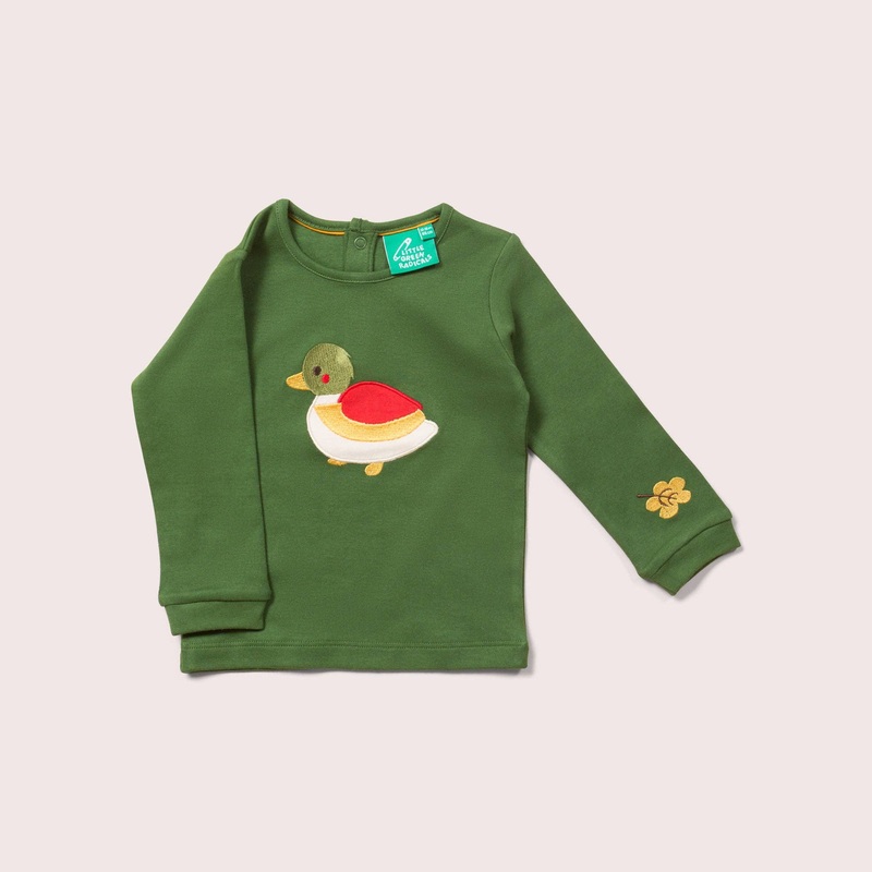 Little Green Radicals – Little Duck Applique Long Sleeve T-Shirt