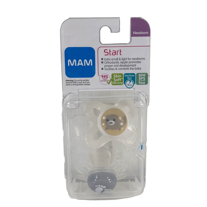 MAM Original Newborn Pacifier 2 Pack, Clear