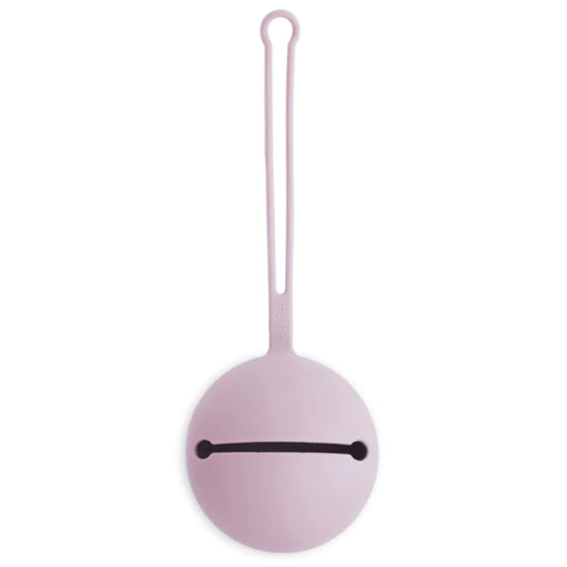 Mushie Silicone Pacifier Holder Case – Soft Lilac