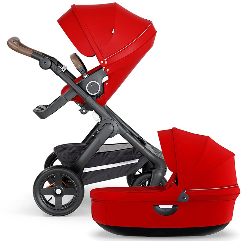 Stokke Trailz All-Terrain Stroller & Carrycot – Black/Red