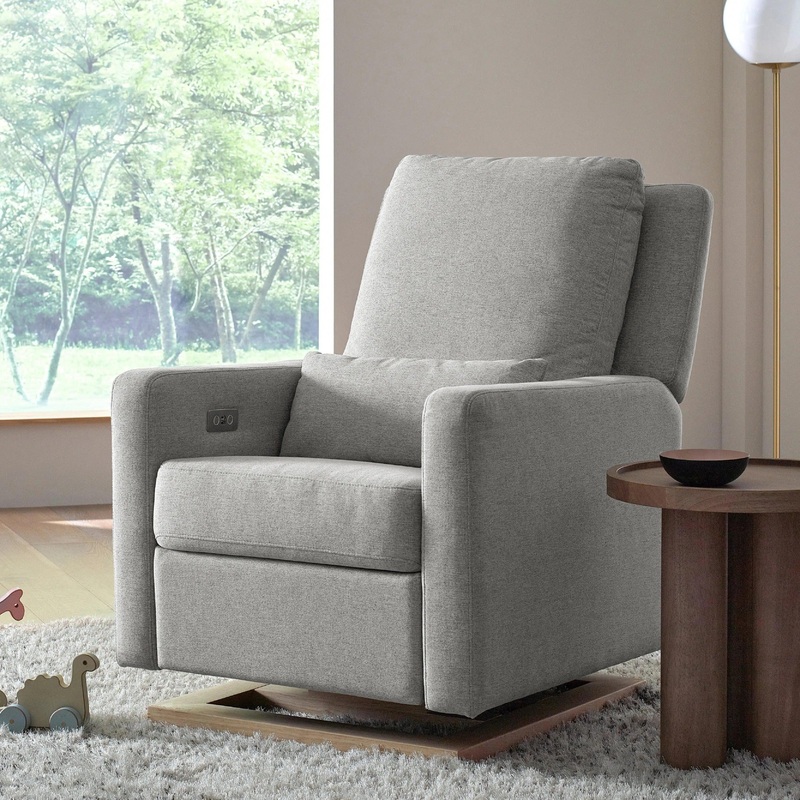 Babyletto – Sigi Electronic Glider + Recliner – Grey Eco-Weave Performance Fabric