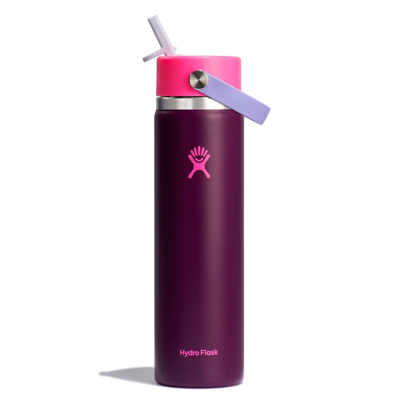 Hydro Flask 24oz Wide Mouth Flex Straw Water Bottle Sugar Plum (See Description)