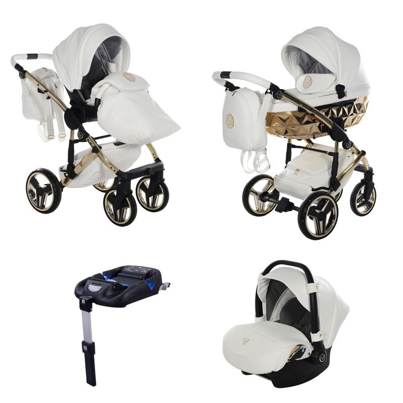 JUNAMA HANDCRAFT WHITE GOLD – 4IN1 (INCLUDES CAR SEAT & ISOFIX BASE)