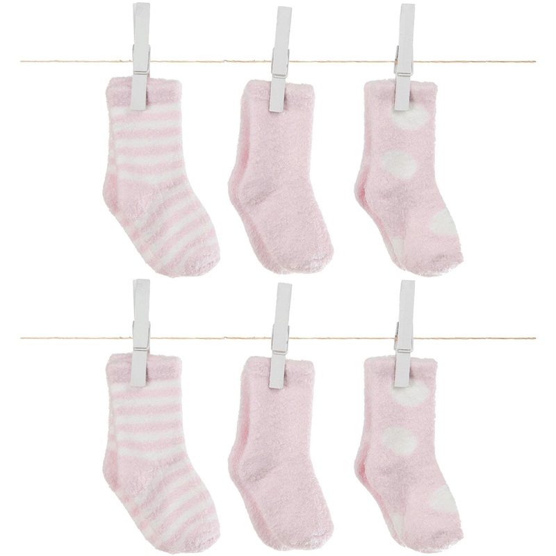 Little Giraffe Box of Socks – Dot, Solid, Stripe – Pink – 0 to 12 Months