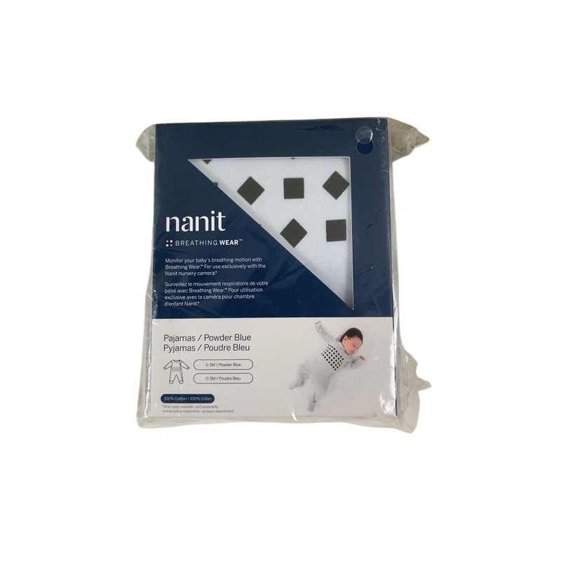 Nanit Breathing Wear Pajamas, 0-3 Months, Powder Blue