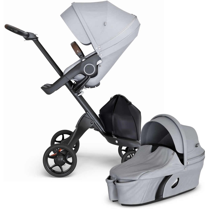 Stokke Xplory 6 Stroller & Carrycot – Grey Melange/Black/Brown