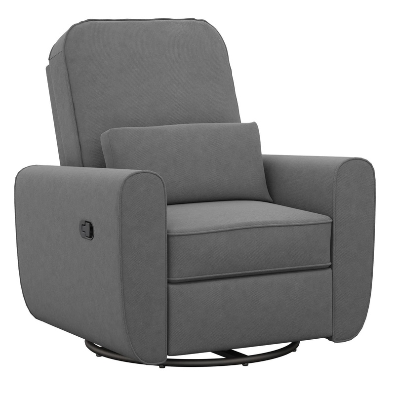Kennedy Nursery Gliding Recliner Upholstered Accent Chair – Gray