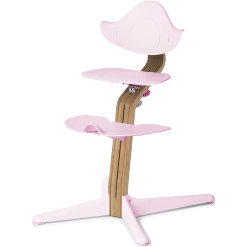 Nomi High Chair – White Oak / Pale Pink
