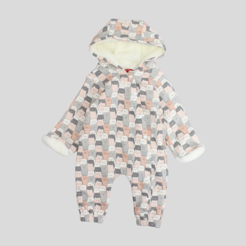 Sleepy Cats Long-Sleeved Hooded Overall