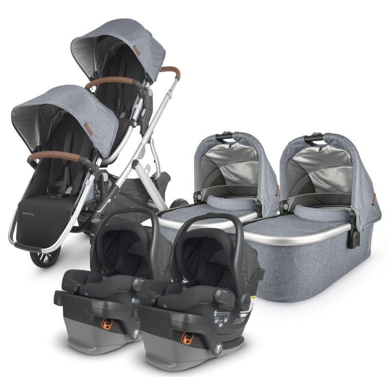 UPPAbaby VISTA V2 Twin Double Stroller + MESA V2 Travel System Bundle – Gregory / Jake