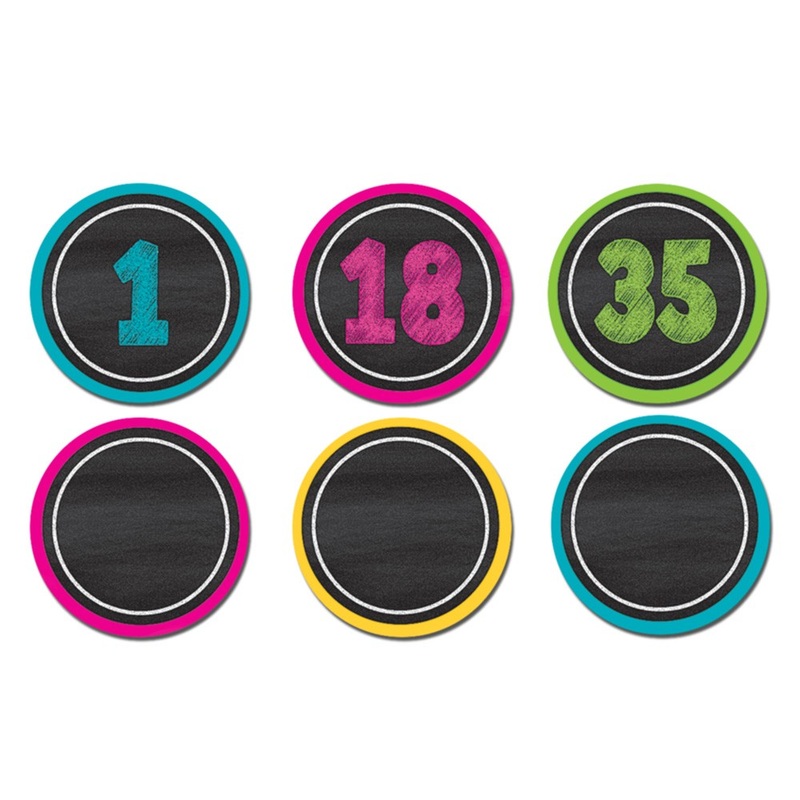 Chalkboard Brights Numbers Magnetic Accents