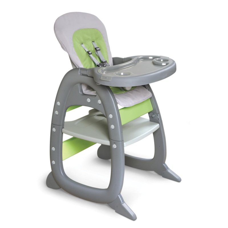 Envee II Baby High Chair with Playtable Conversion – Gray/Green