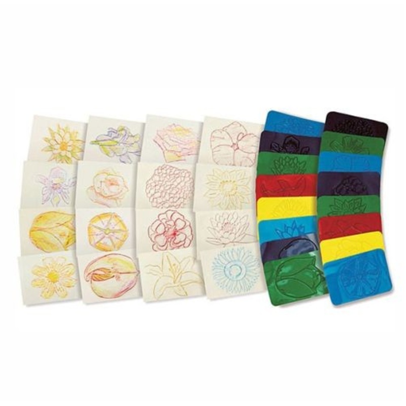 Flower Rubbing Plates, 4 1/2″ x 6 1/2″, 16 designs