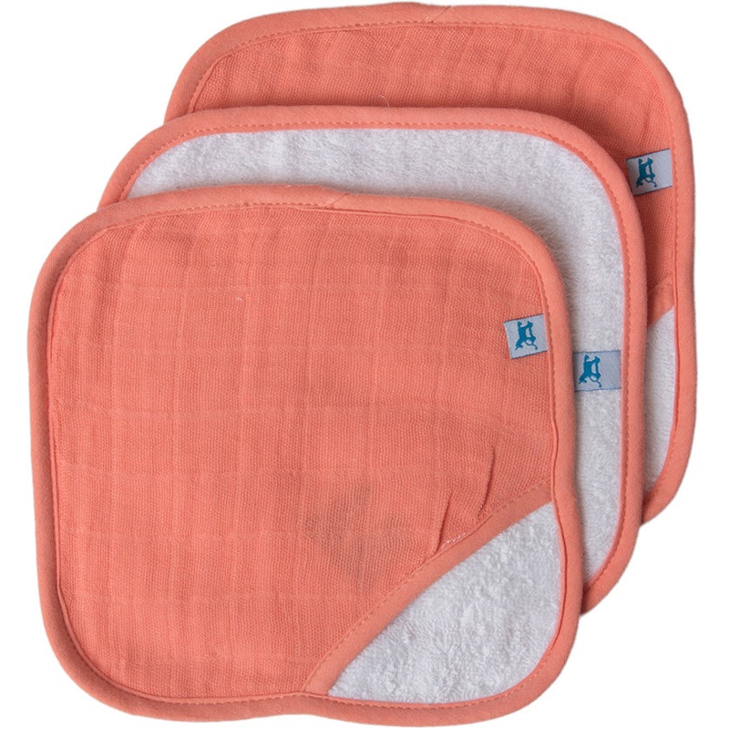 Little Unicorn 3 Pack Cotton Washcloth Set – Coral