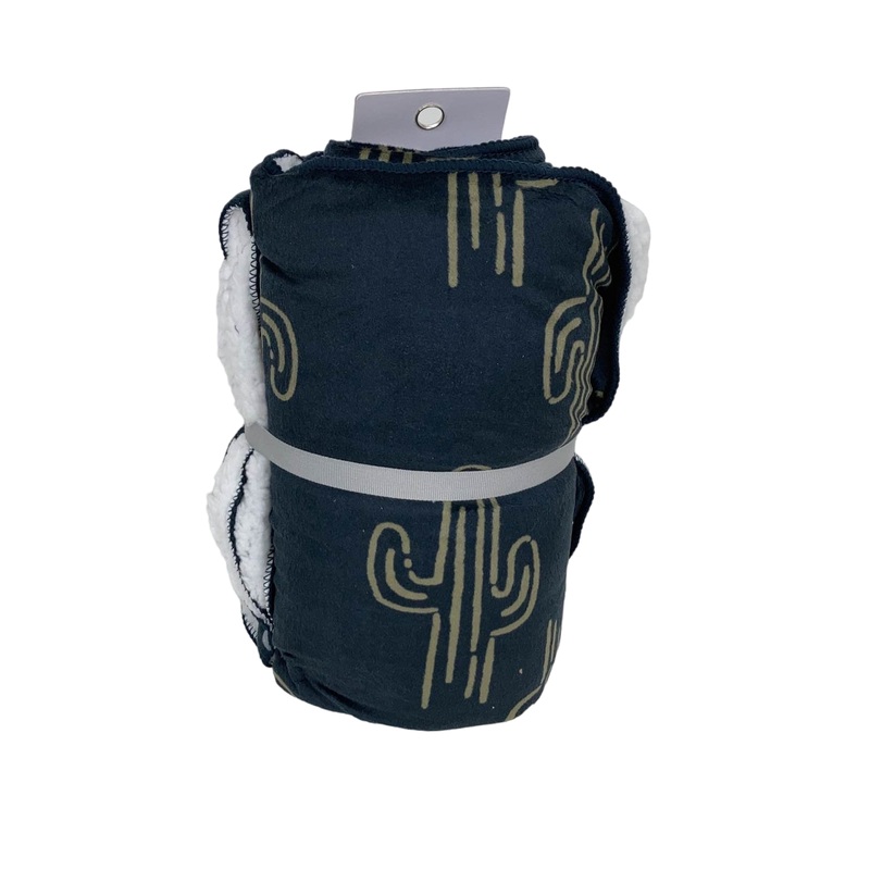 Carters Plush Blanket, Black Cactus