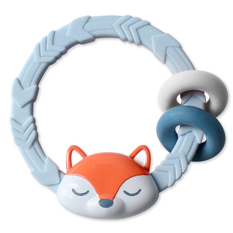Itzy Ritzy Rattle Silicone Teether Rattles: Fox