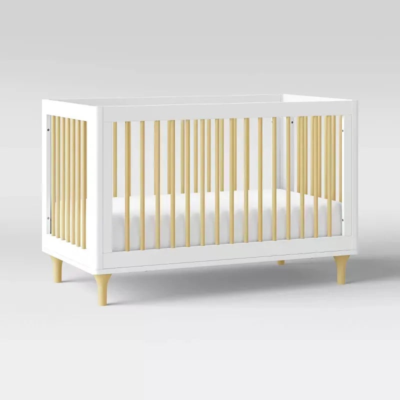 Lolly 3-in-1 Convertible Crib – White/Natural