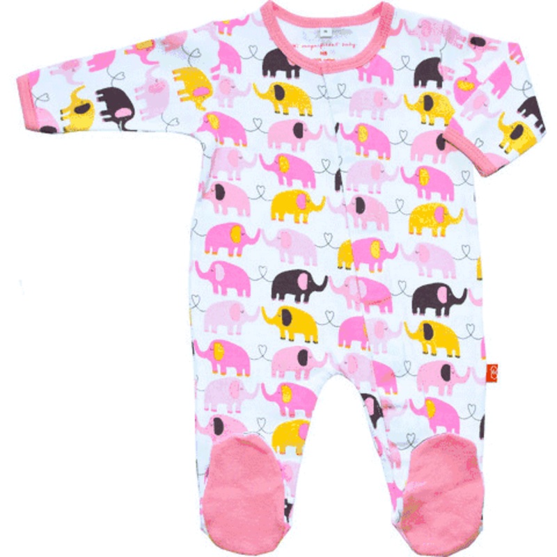 Magnificent Baby Girl’s Elephants On Parade Footie – 9 to 12 Months