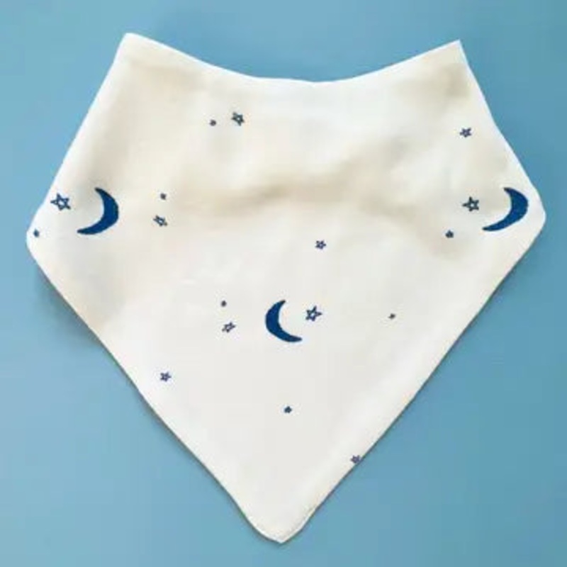 Baby Kerchief Bib-Moon and Stars (Handmade)