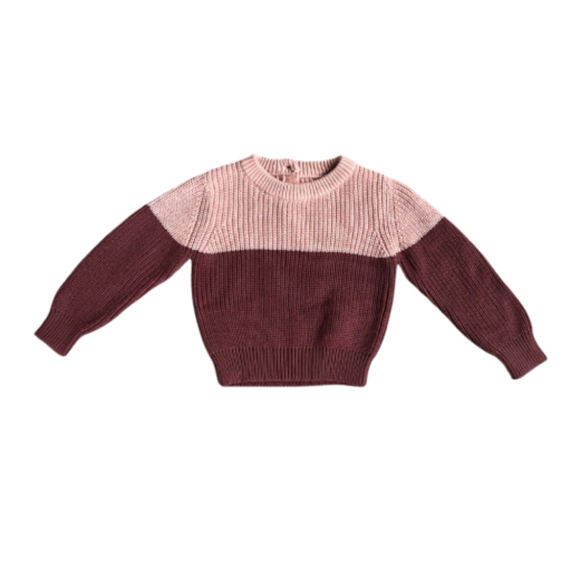 Baby Sprouts Colorblock Knit Sweater | Mahogany
