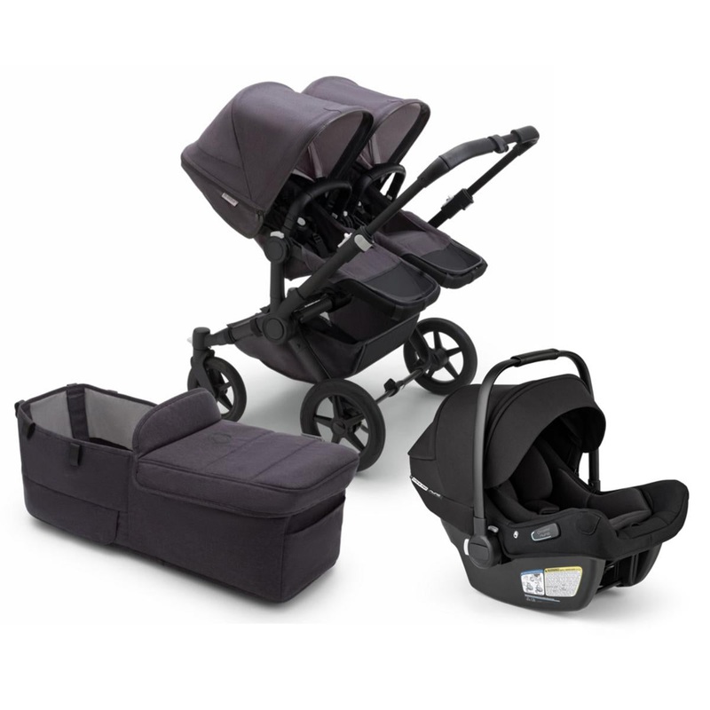 Bugaboo Donkey 5 Mineral Duo + Turtle Air Shield Travel System Bundle – Black / Washed Black / Black