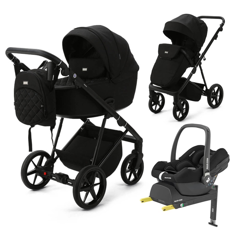 Mee-Go Milano Evo 3-in-1 Cabriofix Plus Base Travel System – Abstract Black