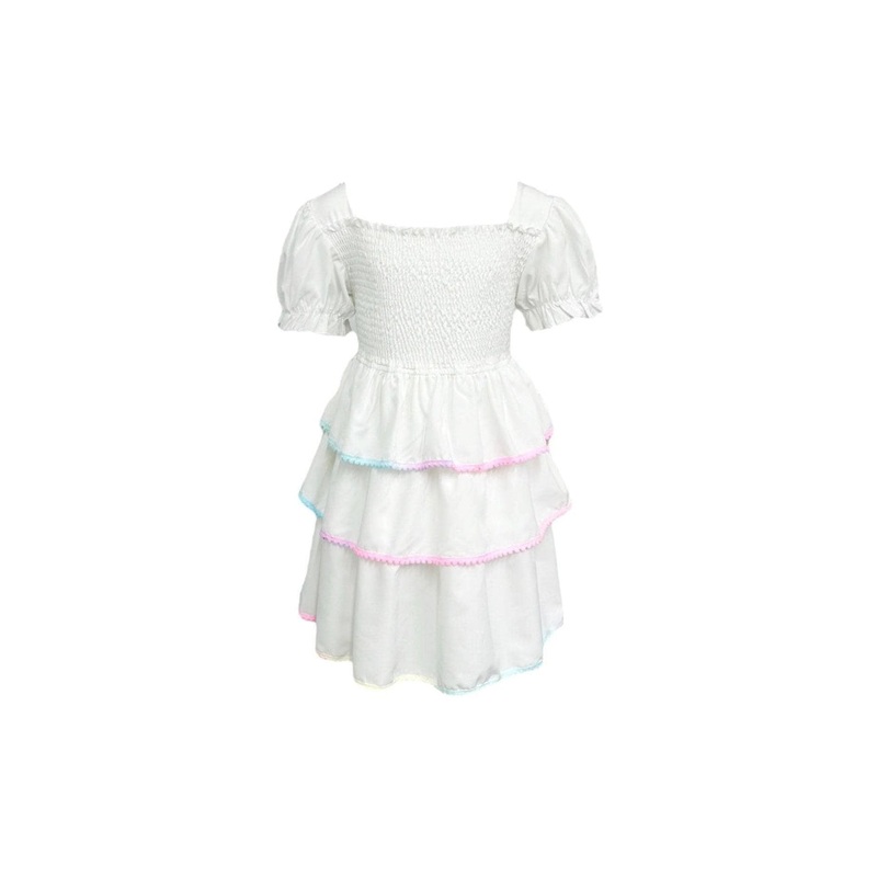 White Rainbow Tier Dress