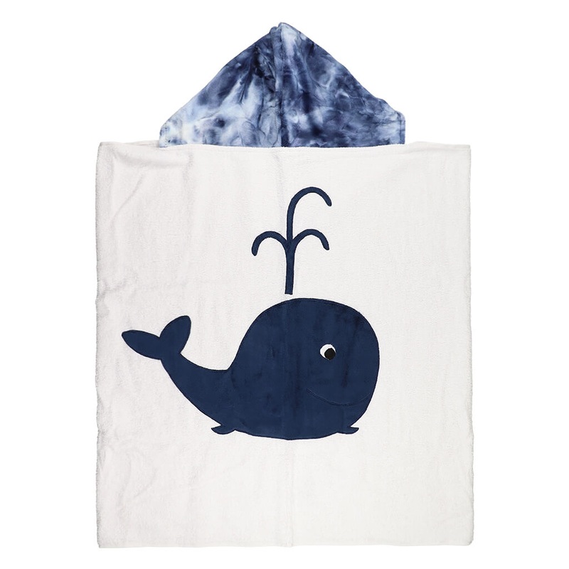 Big Towel Navy Tie-Dye Whale