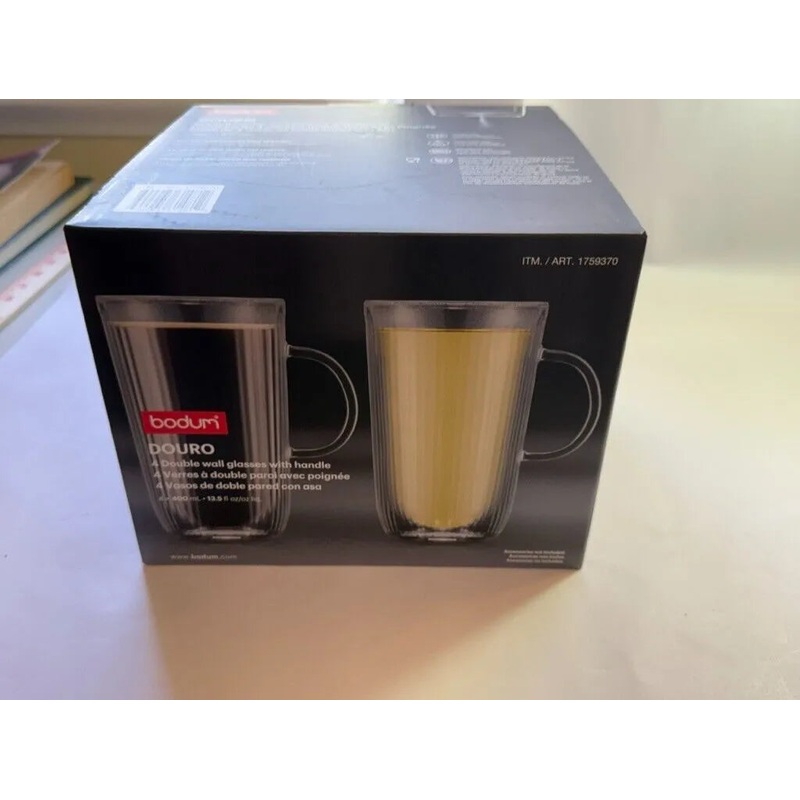 DOURO Double Wall Glass Tall Mug, 13.5oz (See Description)