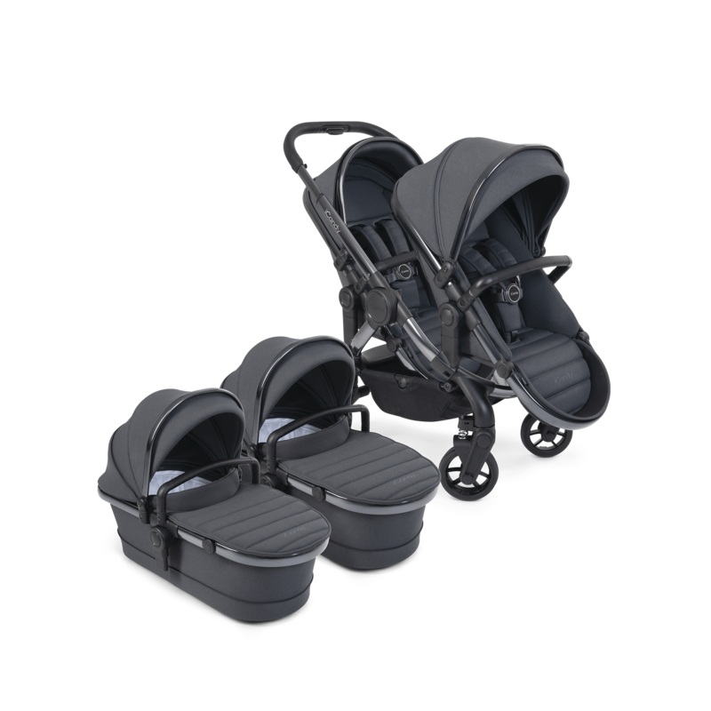 iCandy Peach 7 Pushchair & Carrycot – Twin Bundle – Dark Grey