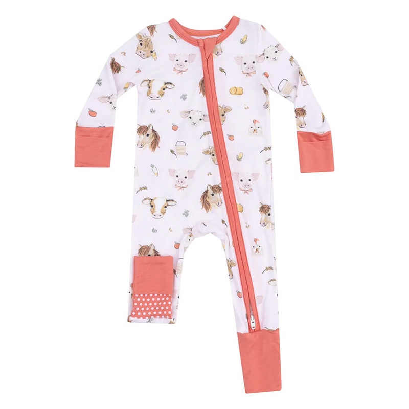 ADR 2 Way Zipper Romper Vintage Animals Faces
