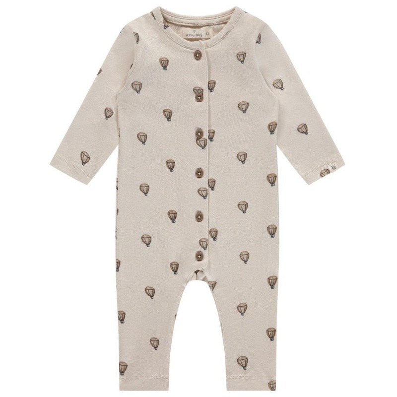 Babyface – Organic Button-Up Romper – Hot Air Balloon