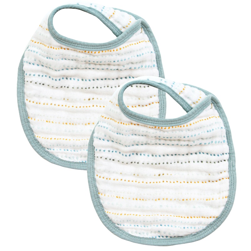 Cloud Muslin Bib 2 Pack – Conrad/Steel