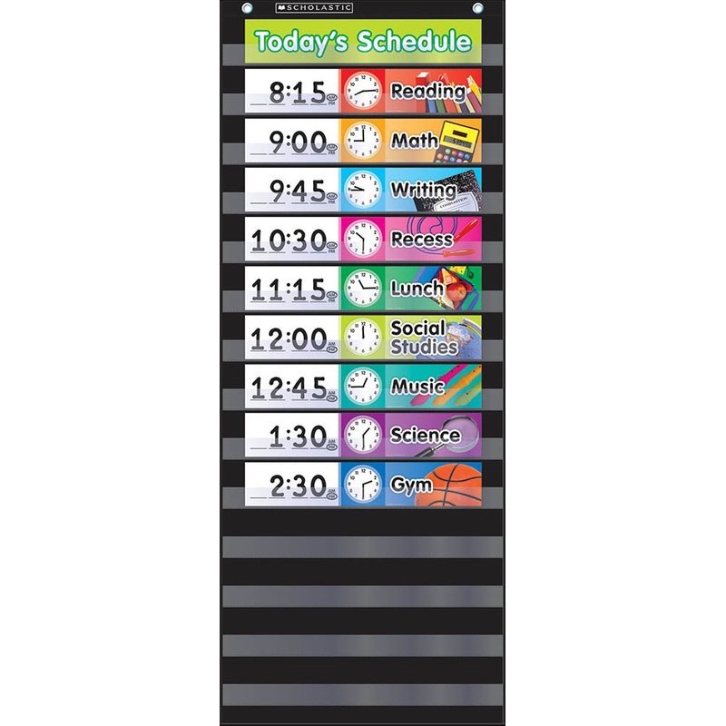 Daily Schedule Pocket Chart Black
