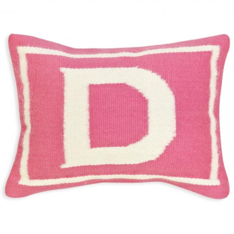 Jonathan Adler Junior Letter D Pillow in Pink