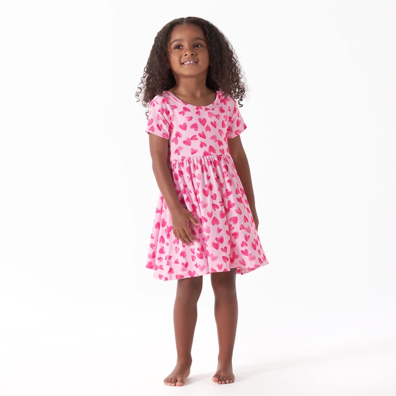 Toddler Girls Heartfelt Buttery Soft Viscose Made from Eucalyptus Twirl Dress