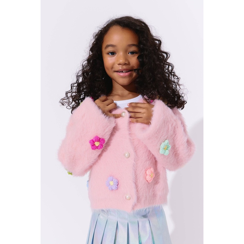 3D Rainbow Daisy Cardigan